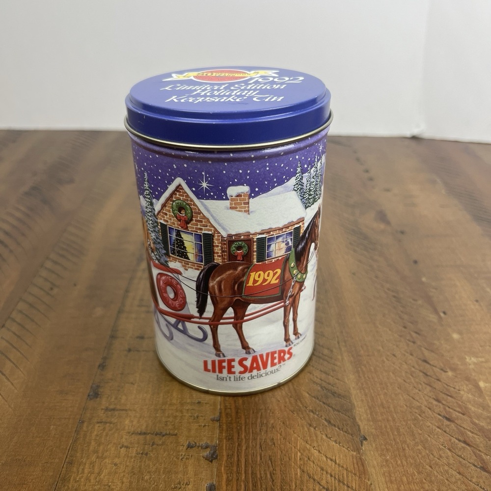Vintage 1992 Life Savers Holiday Keepsake Tin Limited Edition Christmas Candy